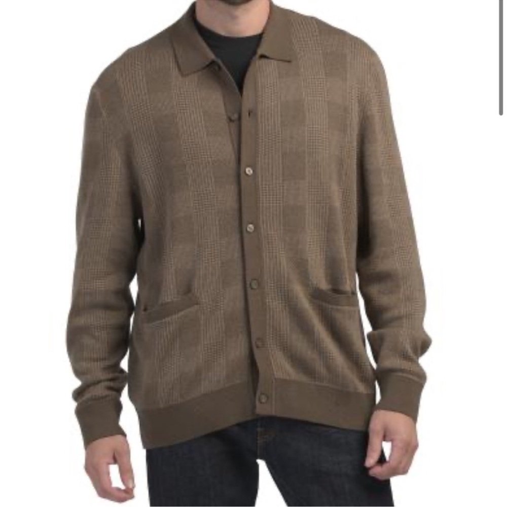 Ben Sherman Brown Button-Up Cardigan Sz Small